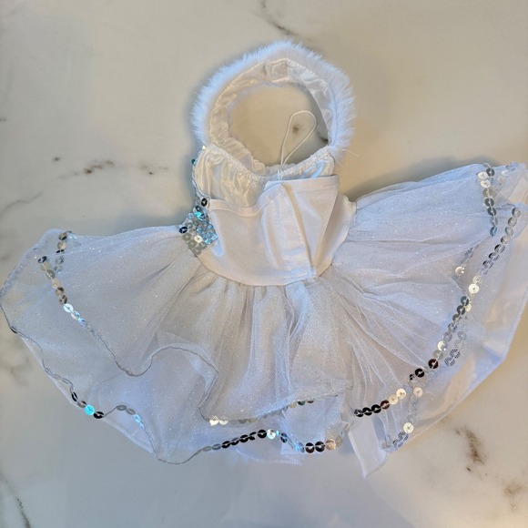 Build-A-Bear Workshop White Sequin Tutu Dress Faux Fur Trim Winter Reindeer 2014 - Picture 6 of 11
